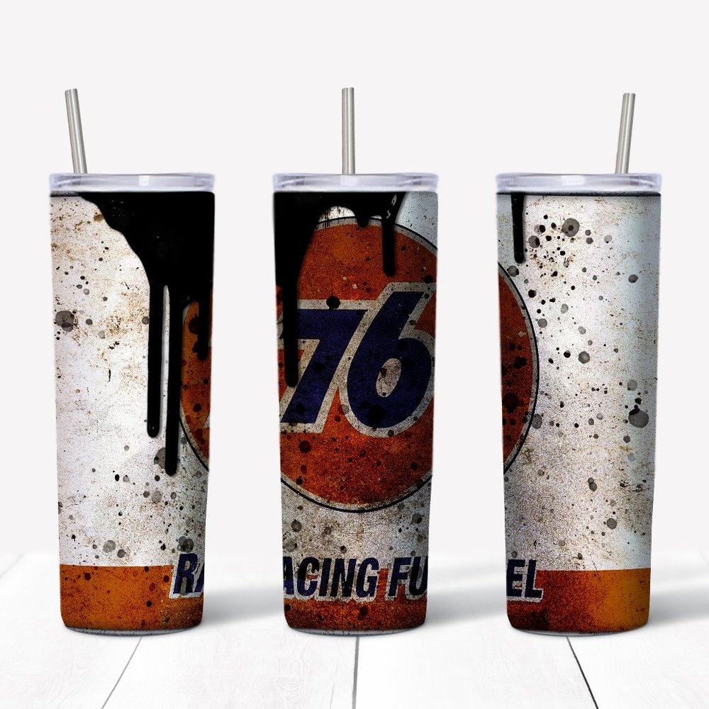 76 Racing Fuel   20 Oz Skinny Sublimated Tumbler
